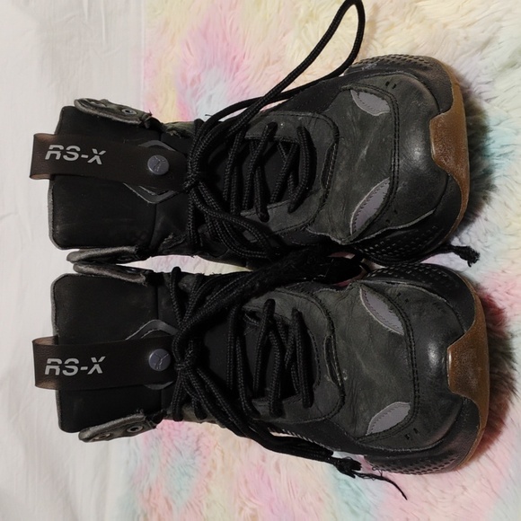 Puma RS-X Hi Top Militia Black Asphalt Grey Running Sneakers Sz.6C (X-107 CRATE) - Picture 4 of 14